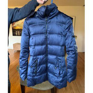 Andrew Marc New York Blue Puffer Jacket with Faux Fur Hood (Size XS)
